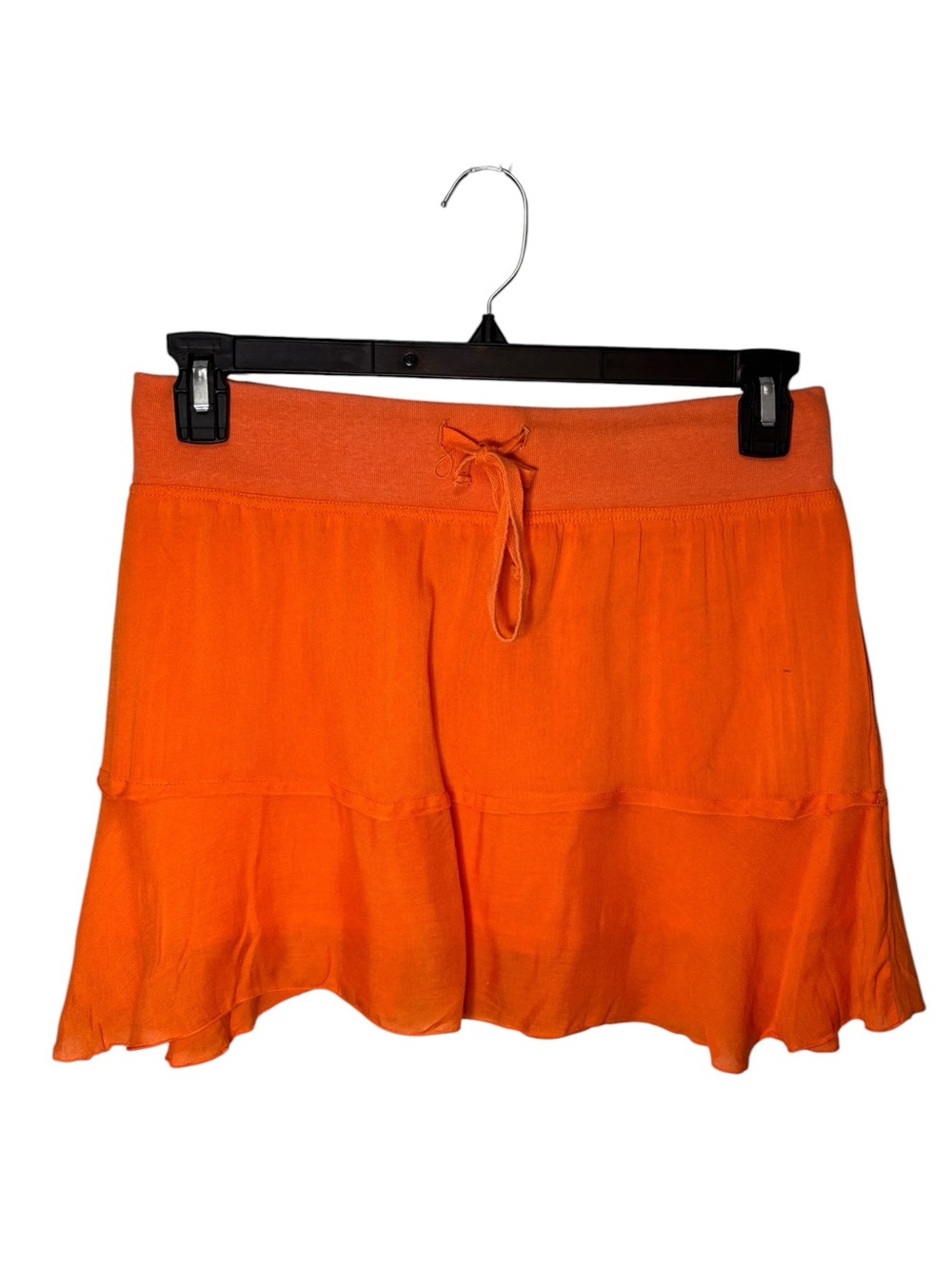 Vintage Y2K 00s Santiki Women’s Size M Micro Mini Skirt Orange Boho Flirty